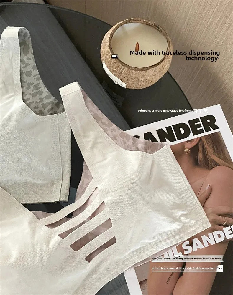 Seamless Beautiful Back Bra Original Design Spring Summer New Style Leopard Print Series Comfortable Underwear Home Clothes