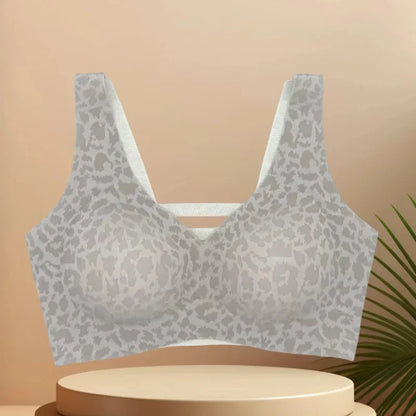 Seamless Beautiful Back Bra Original Design Spring Summer New Style Leopard Print Series Comfortable Underwear Home Clothes