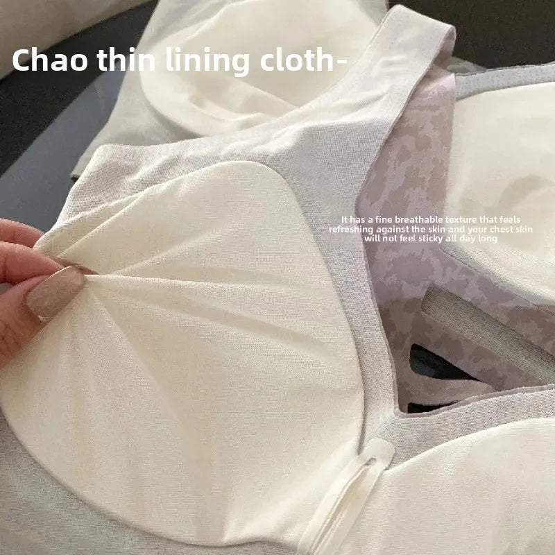 Seamless Beautiful Back Bra Original Design Spring Summer New Style Leopard Print Series Comfortable Underwear Home Clothes