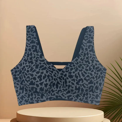 Seamless Beautiful Back Bra Original Design Spring Summer New Style Leopard Print Series Comfortable Underwear Home Clothes