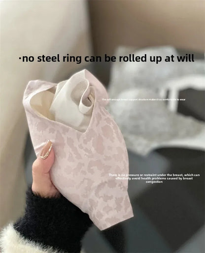 Seamless Beautiful Back Bra Original Design Spring Summer New Style Leopard Print Series Comfortable Underwear Home Clothes