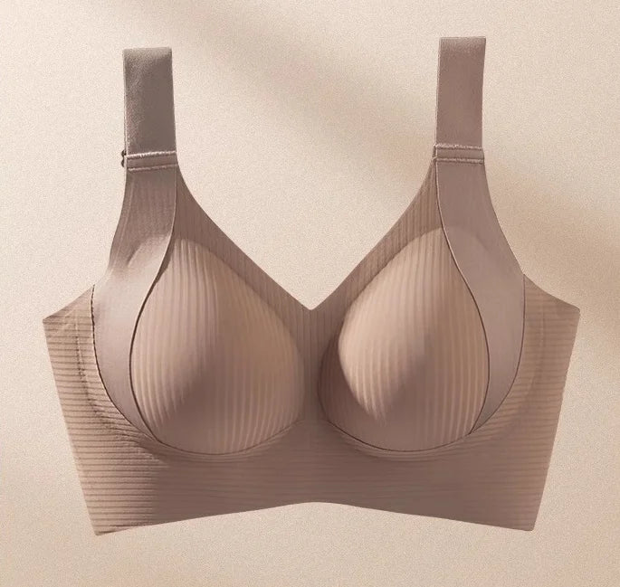 Soft-supported Seamless Bra For Women Push Up Lingerie Gather Side Breast Wireless Beautiful Back Underwear